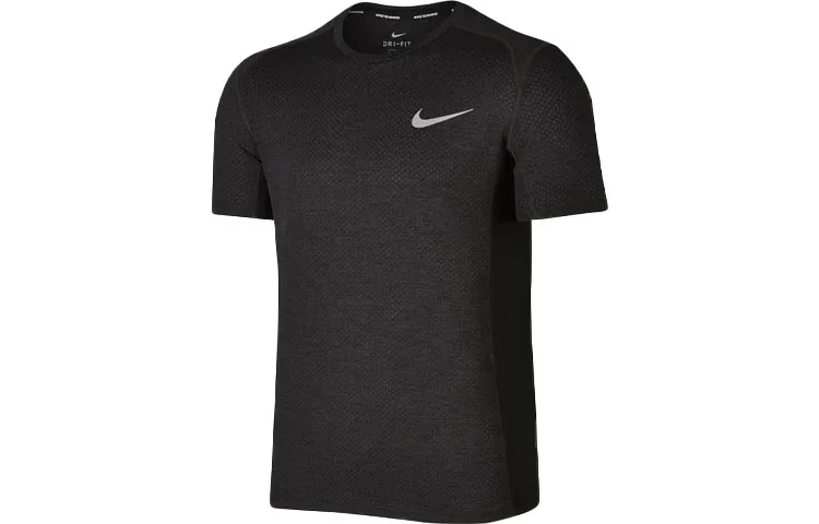 Nike T-Shirts Men's Black Brown Crew Neck Moderate Straight Fit
