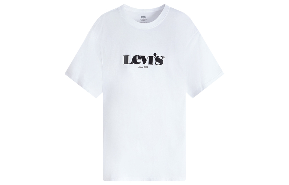 Levis T Shirts Men's White Crew Neck Moderate Straight Fit