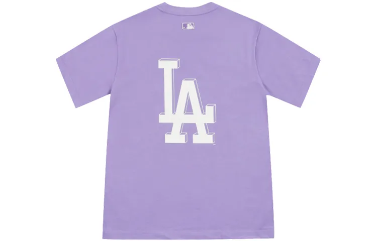 MLB Los Angeles Dodgers T-Shirts Unisex Purple Crew Neck Moderate Straight Fit