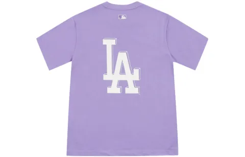 MLB Los Angeles Dodgers T-Shirts Unisex Purple Crew Neck Moderate Straight Fit