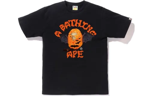 A BATHING APE Head Series T Shirts Men's Crew Neck Moderate Straight Fit