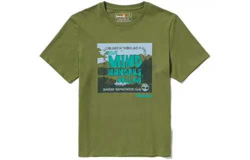 Timberland T Shirts Unisex Avocado Green Crew Neck Moderate Straight Fit