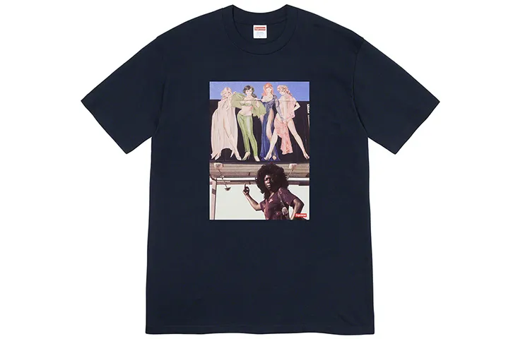 Supreme FW19 T Shirt Unisex Marine Blue