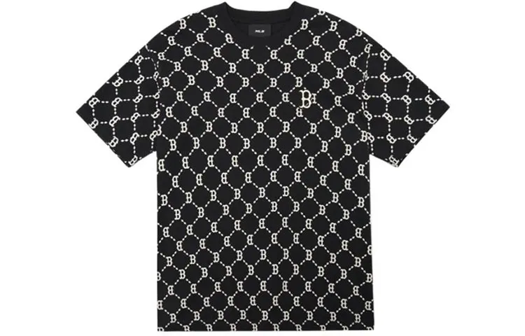 MLB T-Shirts Unisex Black Crew Neck Moderate