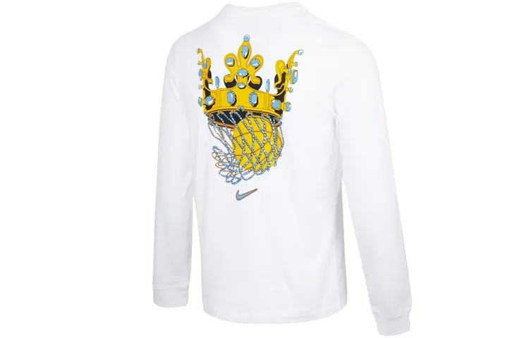Nike T-Shirts Men's White Crew Neck Moderate Straight Fit