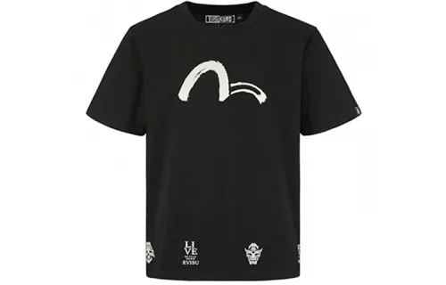 EVISU T Shirts Men's Crew Neck Moderate Straight Fit