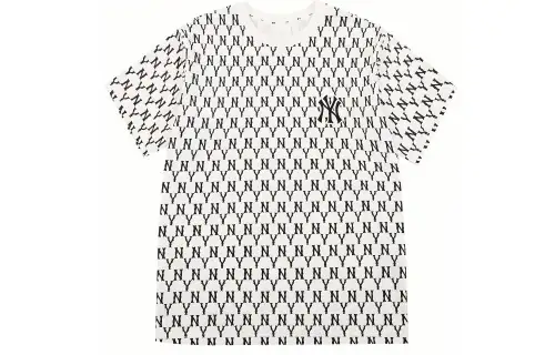 MLB T Shirts Unisex White Crew Neck Moderate Straight Fit