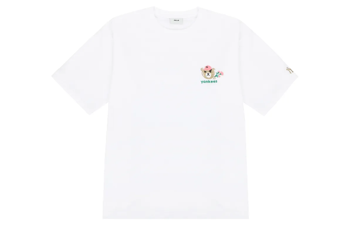 MLB Mega Bear T-Shirts Unisex Ecru Crew Neck Moderate