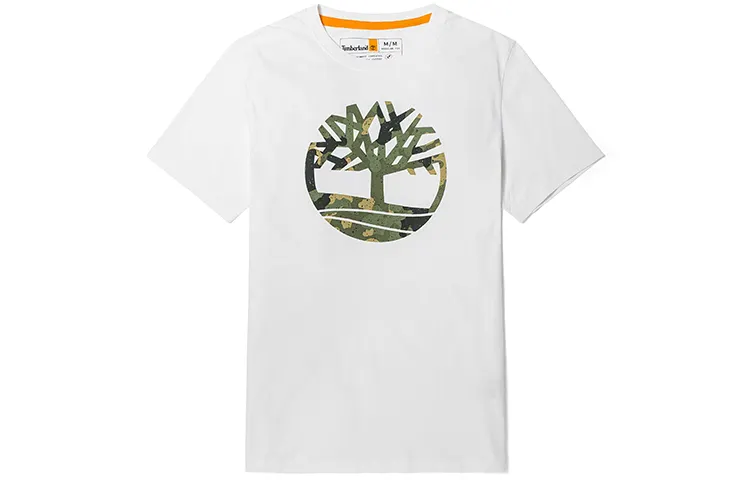 Timberland T Shirts Men's White Crew Neck Moderate Straight Fit
