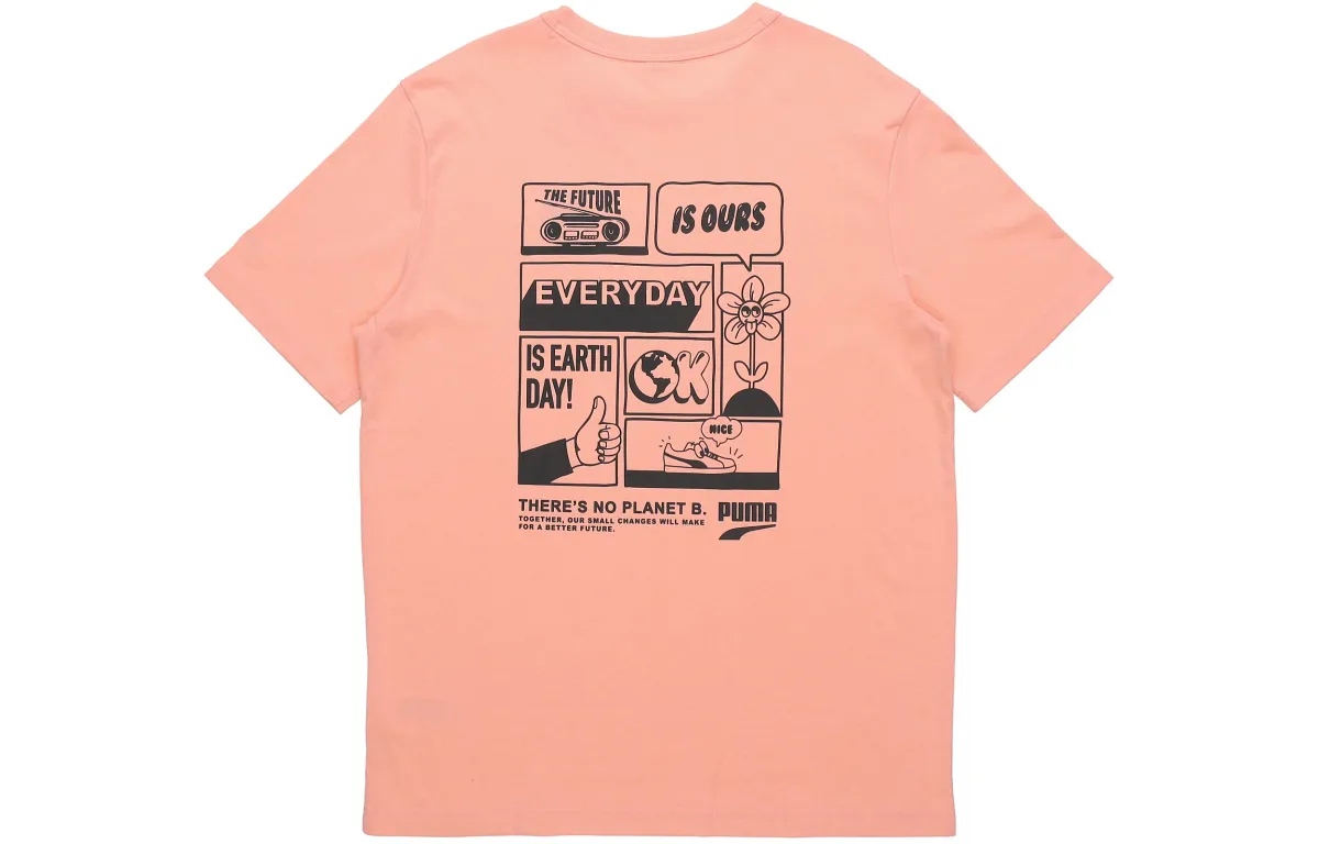 PUMA Drop Shoulder Sleeve T Shirt Men's Pink