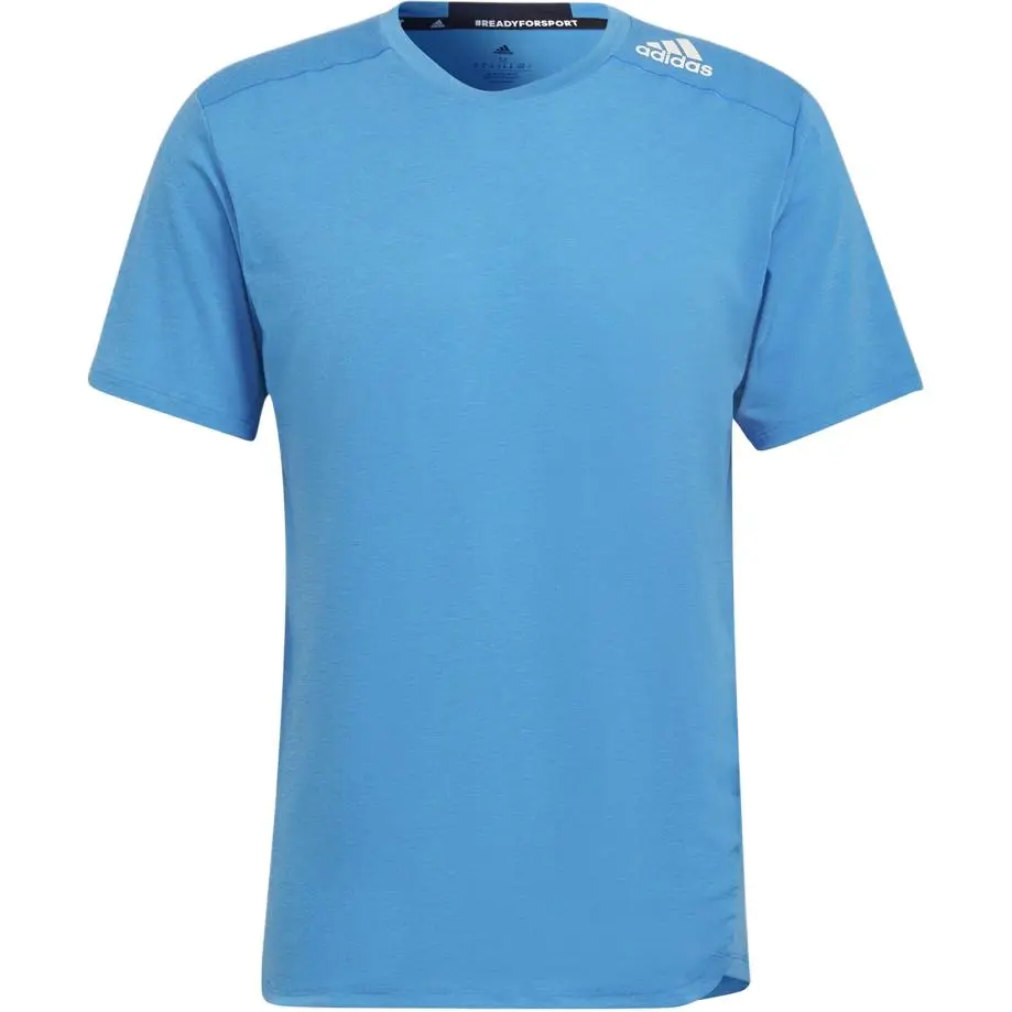 Adidas T-Shirts Men's Lake Blue V-neck Straight Fit