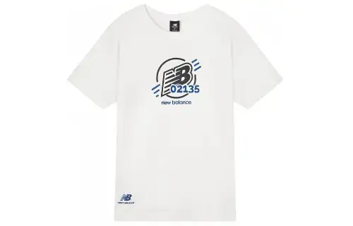 New Balance T Shirts Men's White Crew Neck Moderate