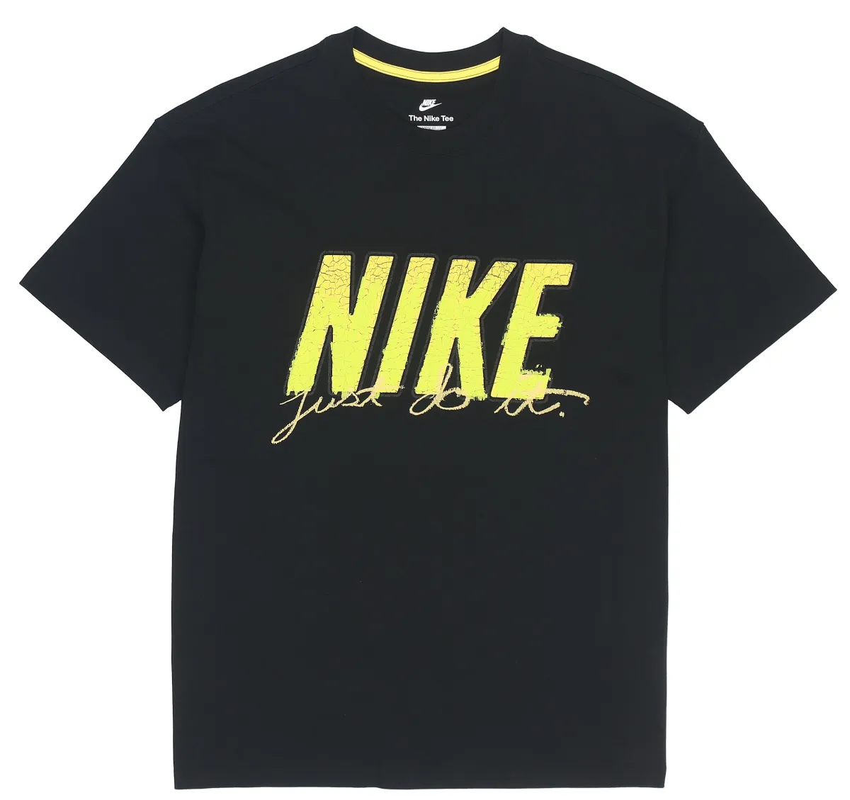Nike T-Shirts Men's Black Crew Neck Moderate Straight Fit