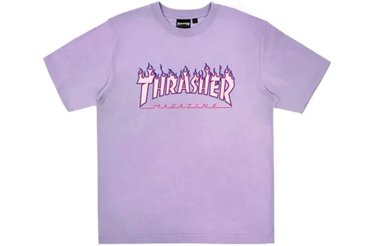 Thrasher FW21 T Shirt Japan Version Unisex Light Purple