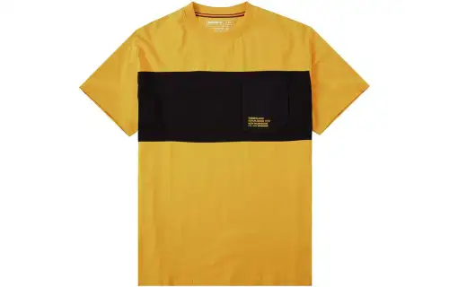 Timberland T Shirts Men's Yellow Crew Neck Moderate Straight Fit