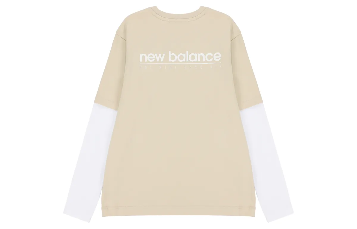 New Balance Contrasting Colors T-Shirts Unisex Apricot Crew Neck Moderate Straight Fit