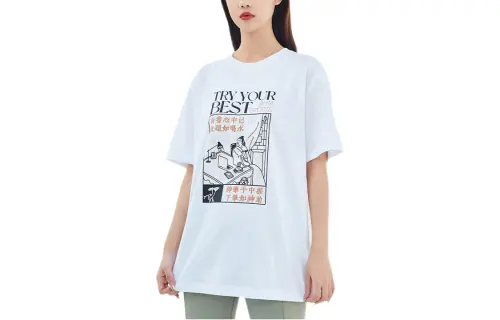 ANTA T Shirts Unisex White Crew Neck Moderate Straight Fit