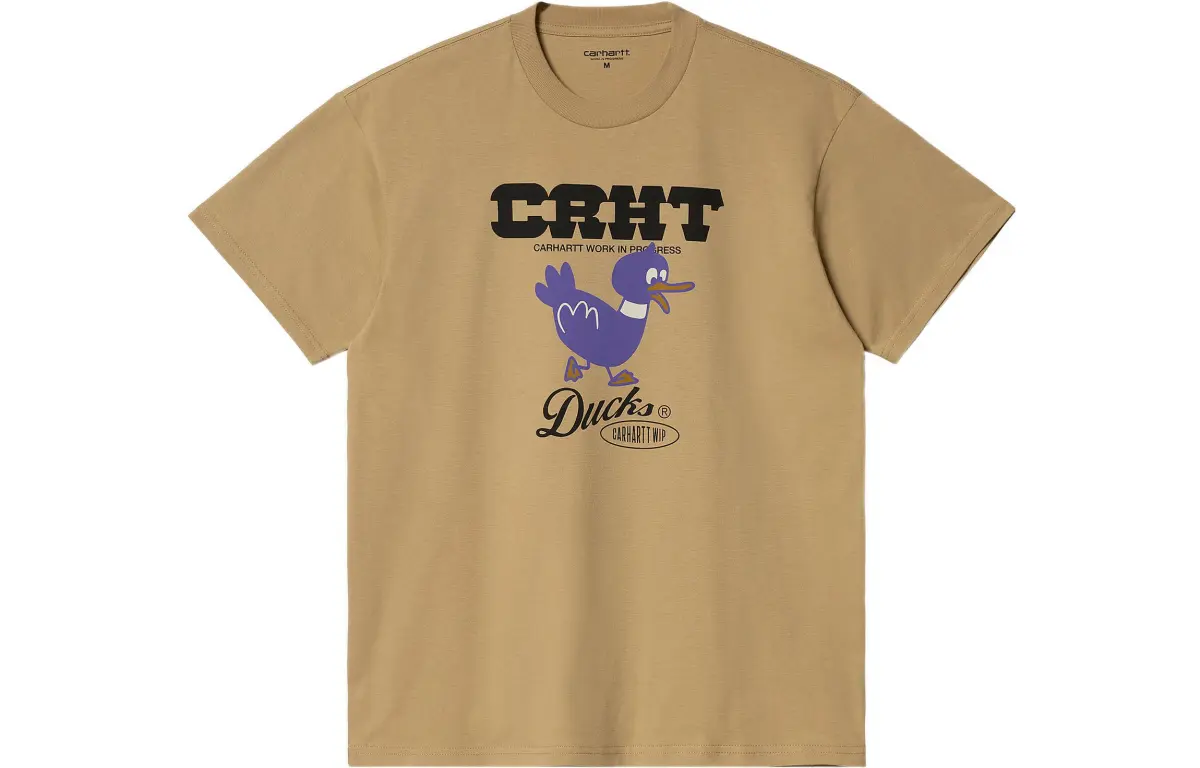 Carhartt WIP T-Shirts Men's Brown Crew Neck Moderate Straight Fit