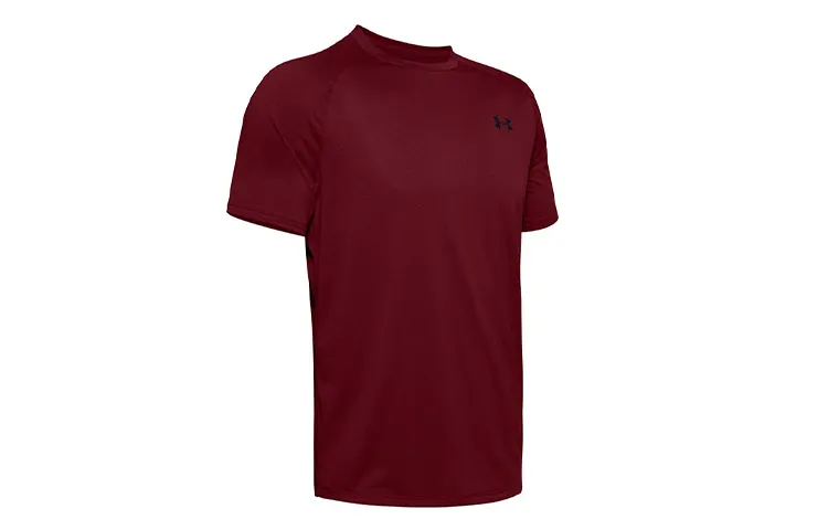 Under Armour T Shirts Men's Red Crew Neck Moderate Straight Fit
