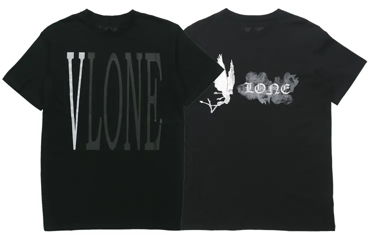 VLONE Big Logo Series T Shirt Unisex 2 Pack Black
