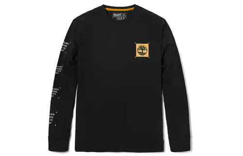 Timberland T Shirts Men's Black Crew Neck Moderate Straight Fit