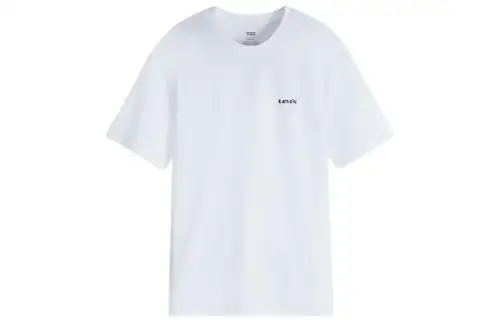 Levis T Shirts Men's White Crew Neck Moderate Straight Fit