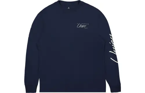 Jordan X Union Jordan X UNION T Shirts Unisex Dark Blue Crew Neck Moderate Straight Fit