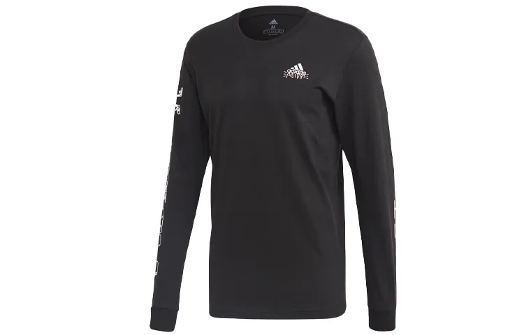 Adidas T-Shirts Men's Black Crew Neck Moderate Straight Fit