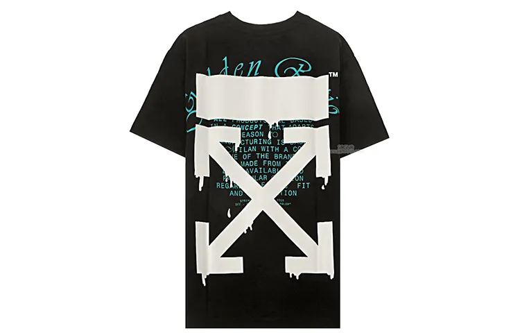 OFF WHITE Dripping Arrows Short Sleeve Over T Shirt 'Black'