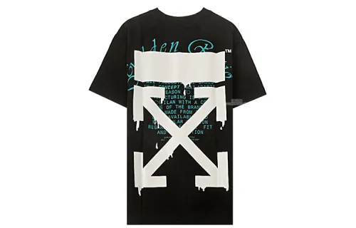 OFF WHITE Dripping Arrows Short Sleeve Over T Shirt 'Black'