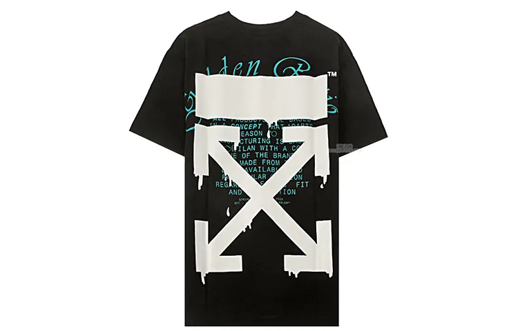 OFF WHITE Dripping Arrows Short Sleeve Over T Shirt 'Black'