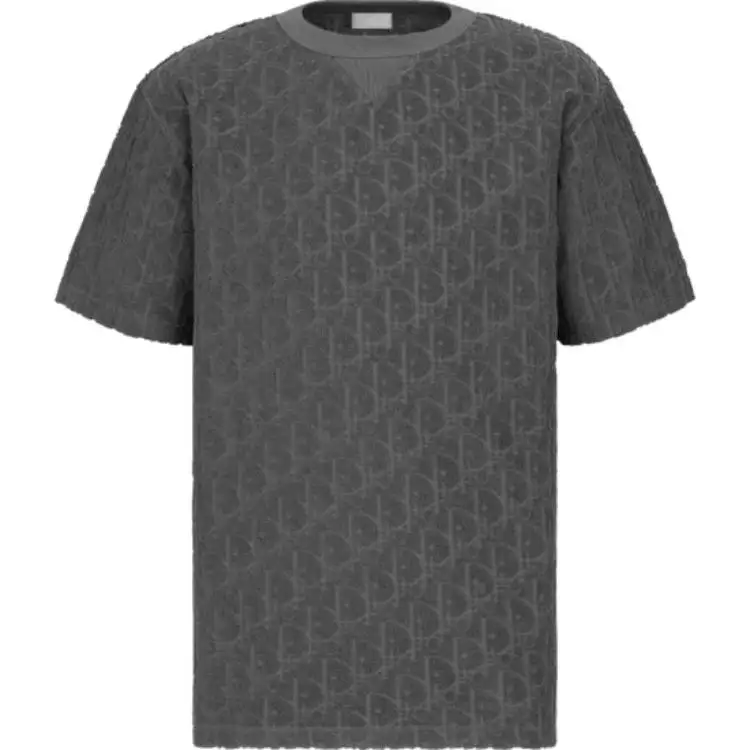 DIOR Quarterly New Products T Shirts Men's Gray Crew Neck Moderate Straight Fit