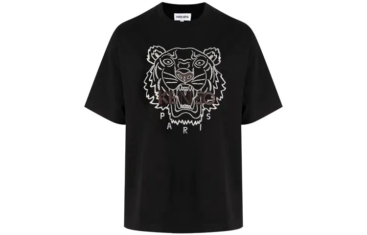 KENZO T Shirts Men's Black Crew Neck Moderate Straight Fit