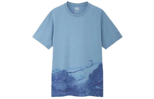 UNIQLO T Shirt Unisex Gradient Blue