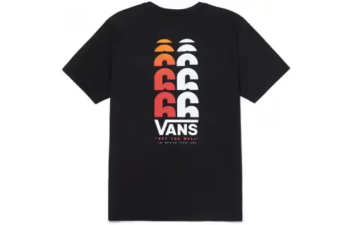 Vans T Shirts Men's Black Crew Neck Moderate Straight Fit