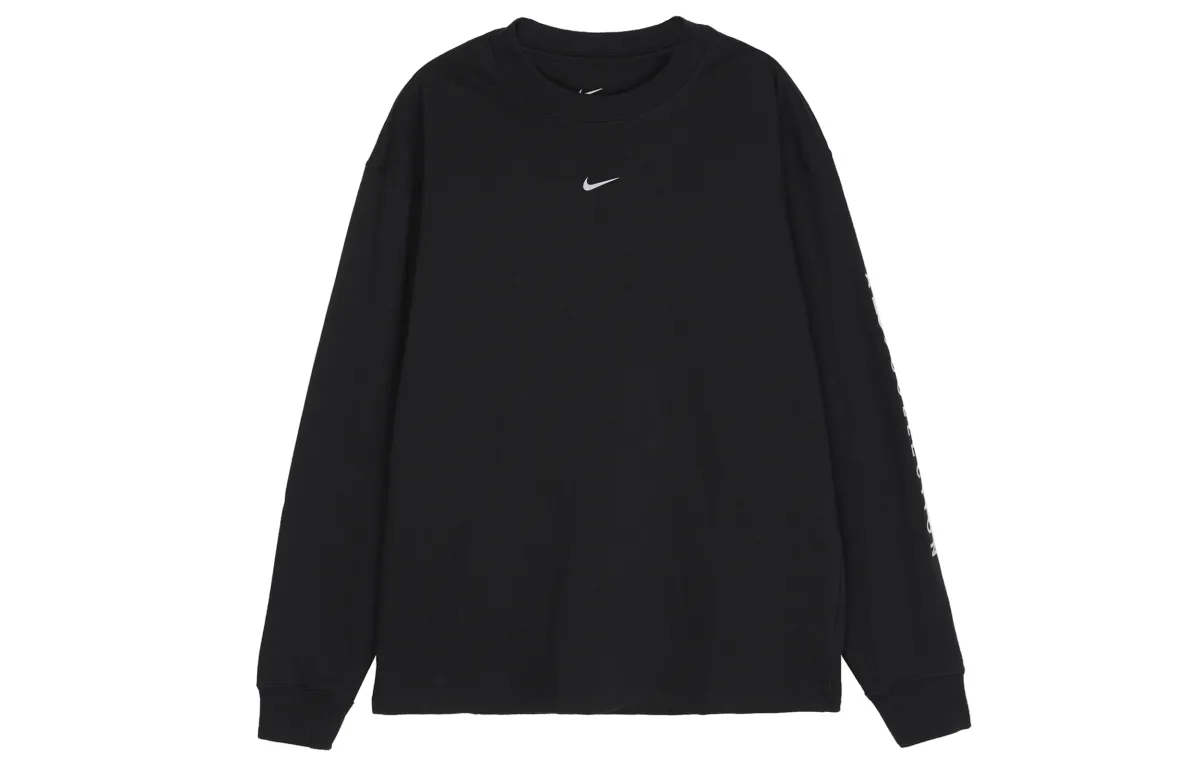 Nike T-Shirts Men's Black Crew Neck Moderate Straight Fit