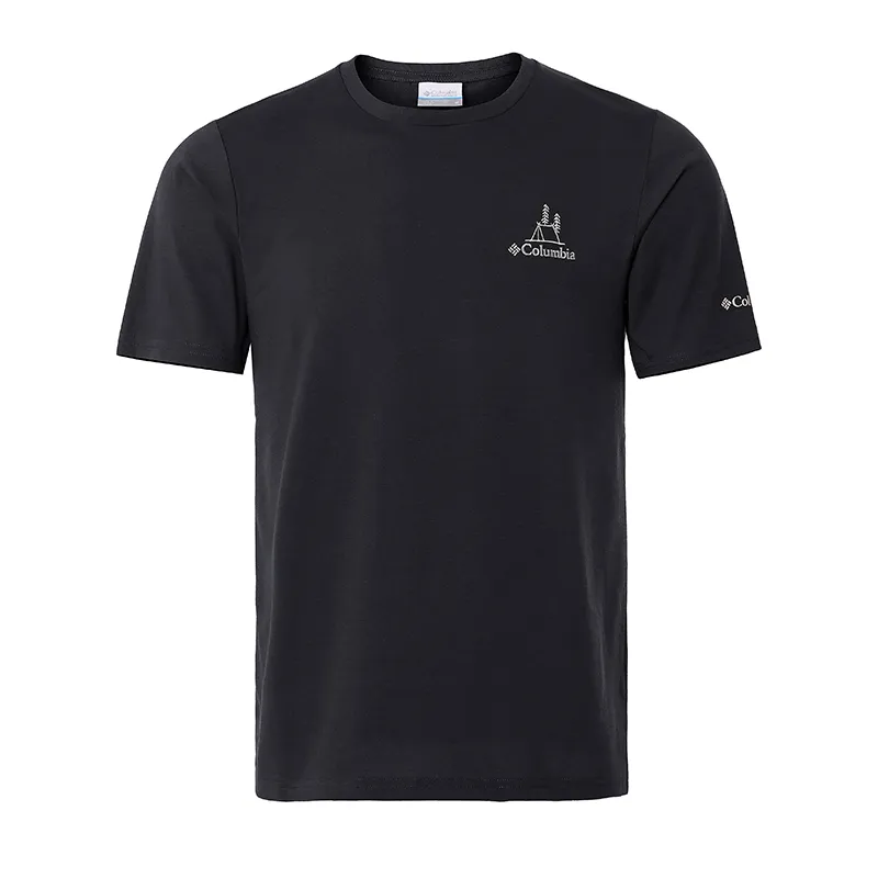 Columbia T-Shirts Men's Black Crew Neck Moderate Straight Fit