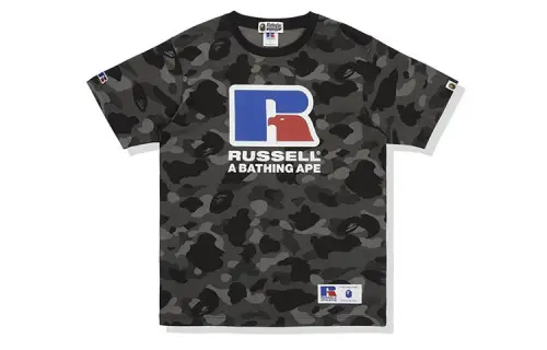 A Bathing Ape x Russell Athletic Color Camo T-shirt