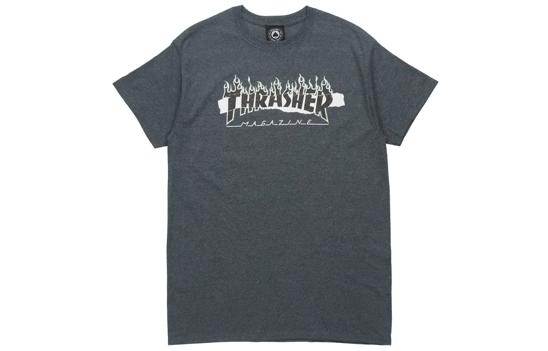 Thrasher Straight Fit T Shirt US Version Unisex Gray Black