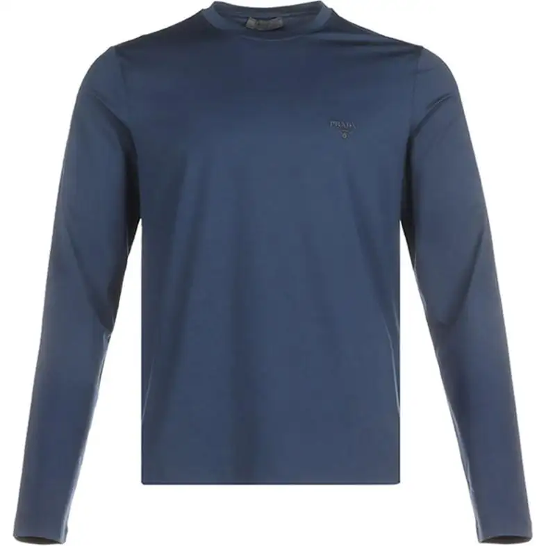 PRADA T Shirts Men's Navy Crew Neck Moderate Straight Fit
