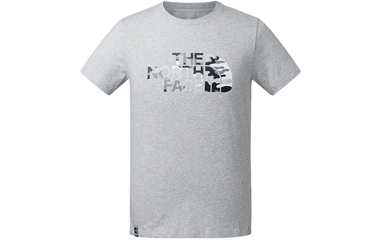 THE NORTH FACE T-Shirts Men's Gray Crew Neck Moderate Straight Fit