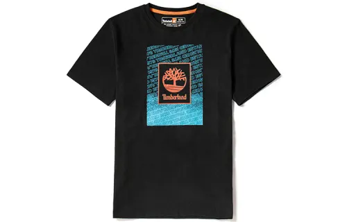 Timberland T Shirts Men's Black Crew Neck Moderate Straight Fit