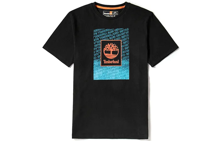 Timberland T Shirts Men's Black Crew Neck Moderate Straight Fit