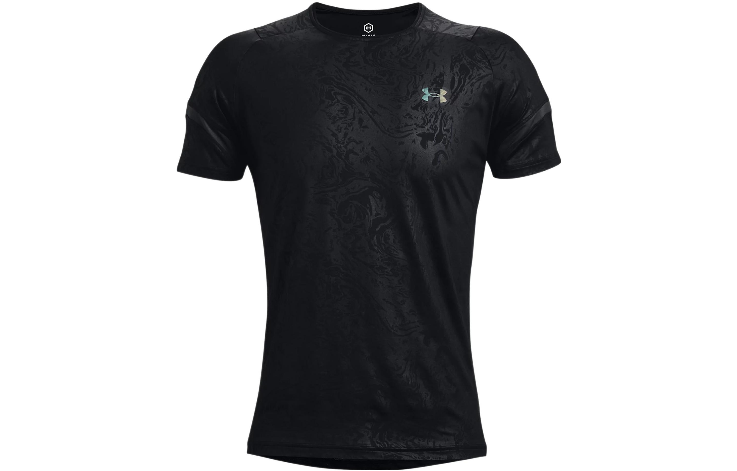 Under Armour RUSH Under Armour Rush 2.0 solid color logo round neck short sleeves forward rotator sleeve T-shirt men's black