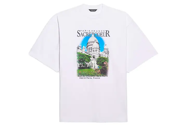 Balenciaga T Shirt Loose Fit Unisex White