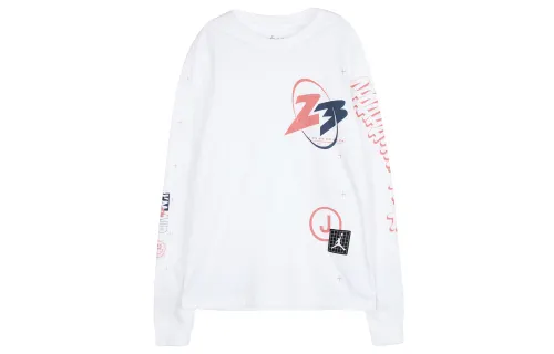 Jordan T Shirts Men's White Crew Neck Moderate Straight Fit