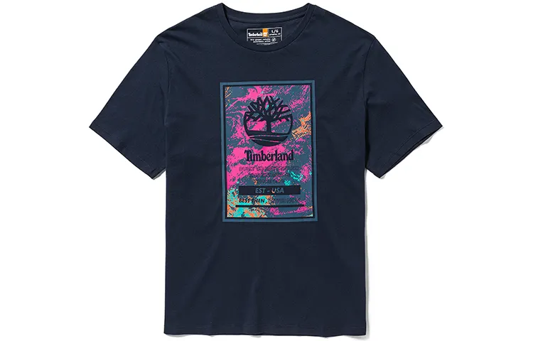 Timberland T Shirts Men's Dark Sapphire Crew Neck Moderate Straight Fit