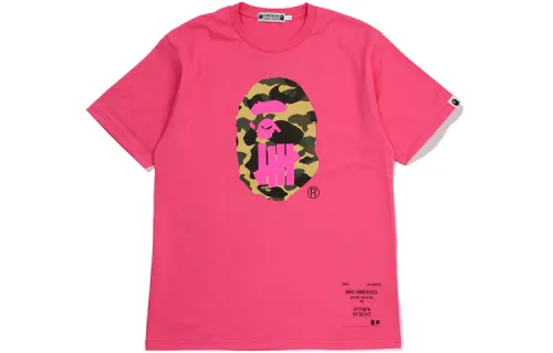 A BATHING APE X UNDEFEATED Ape Head Series T Shirts Unisex Crew Neck Moderate Straight Fit
