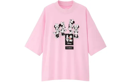 UNIQLO Drop Shoulder Sleeve T Shirt Women's Pink