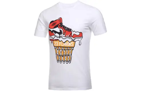 Jordan Air T Shirts Men's White Crew Neck Moderate Straight Fit